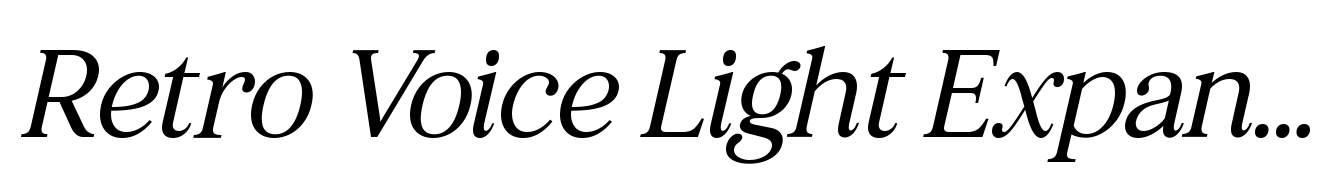 Retro Voice Light Expanded Two Italic